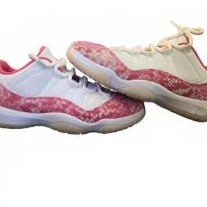 2019 NIKE AIR JORDAN 11 LOW WOMENS Pink Snakeskin SHOES Size 9 WITH BOX